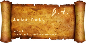 Janker Anett névjegykártya